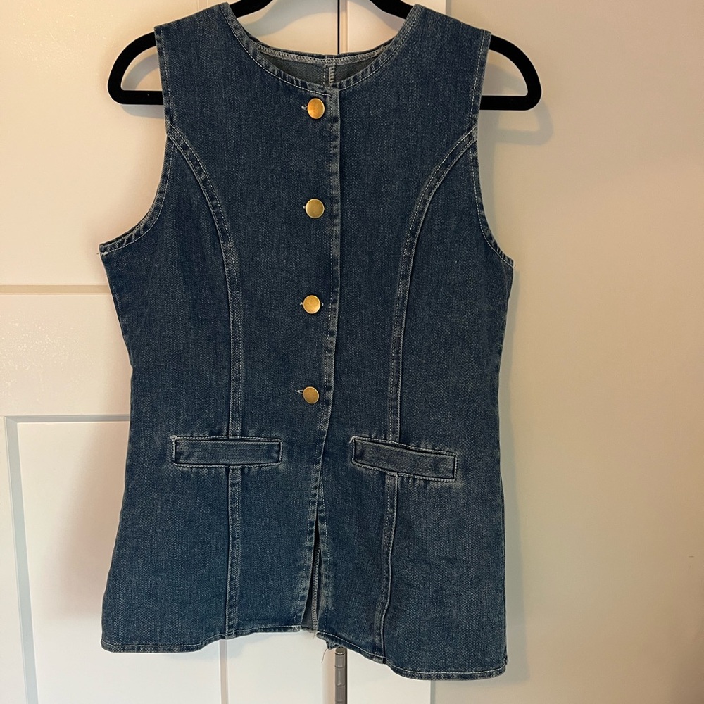 Denim Vest and Shorts Set